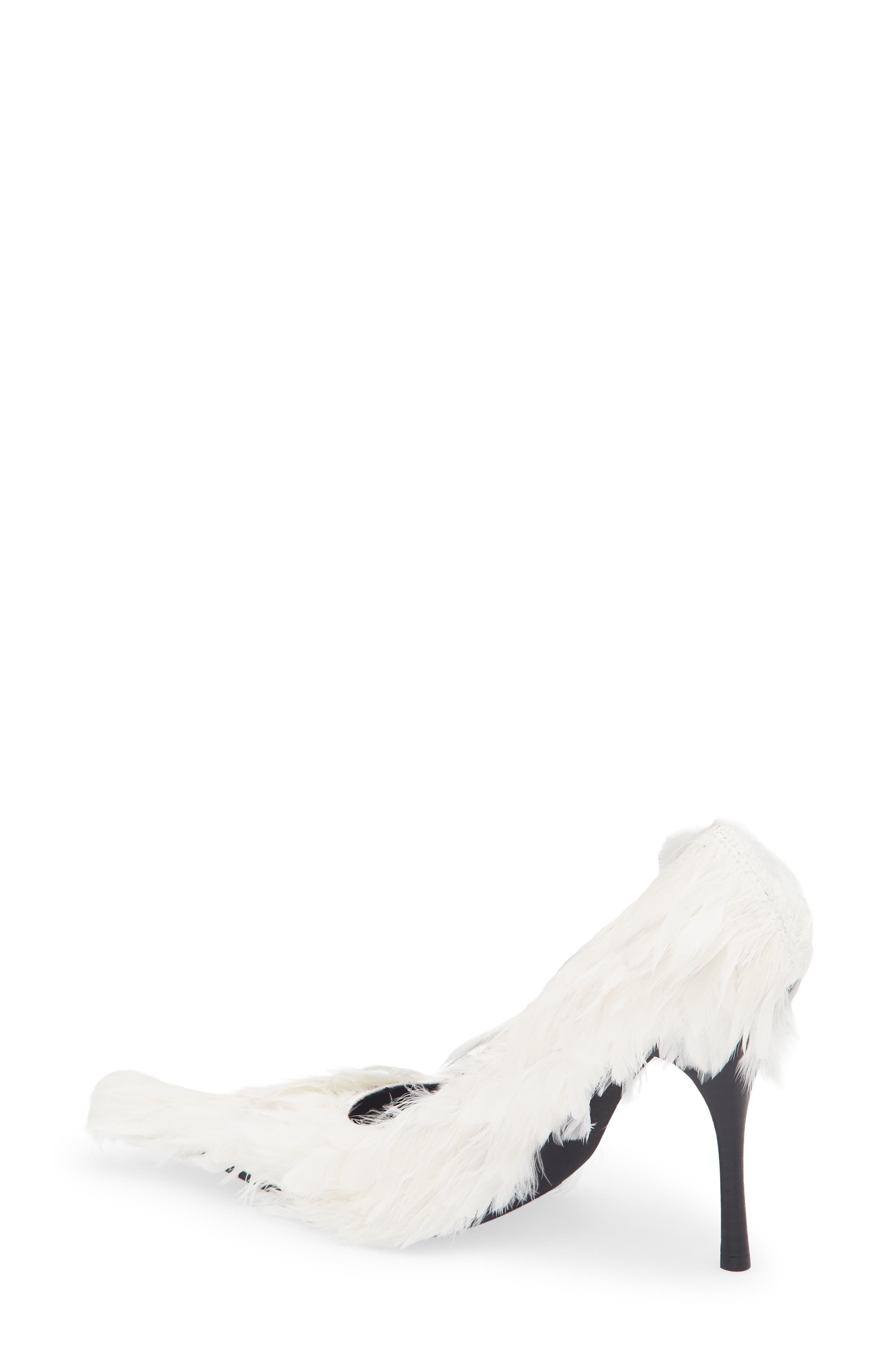 Plumage Pointed Toe Pump, Alternate, color, WHITE