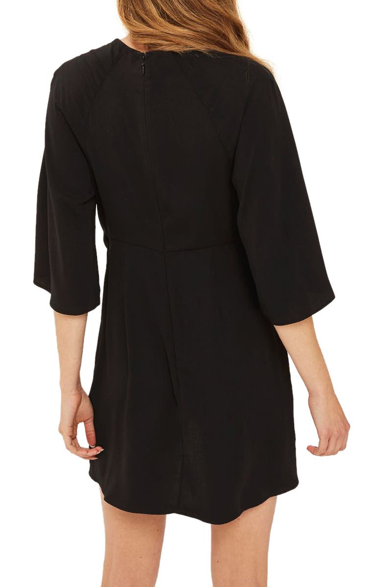 Topshop Tie Front Minidress, Alternate, color, 