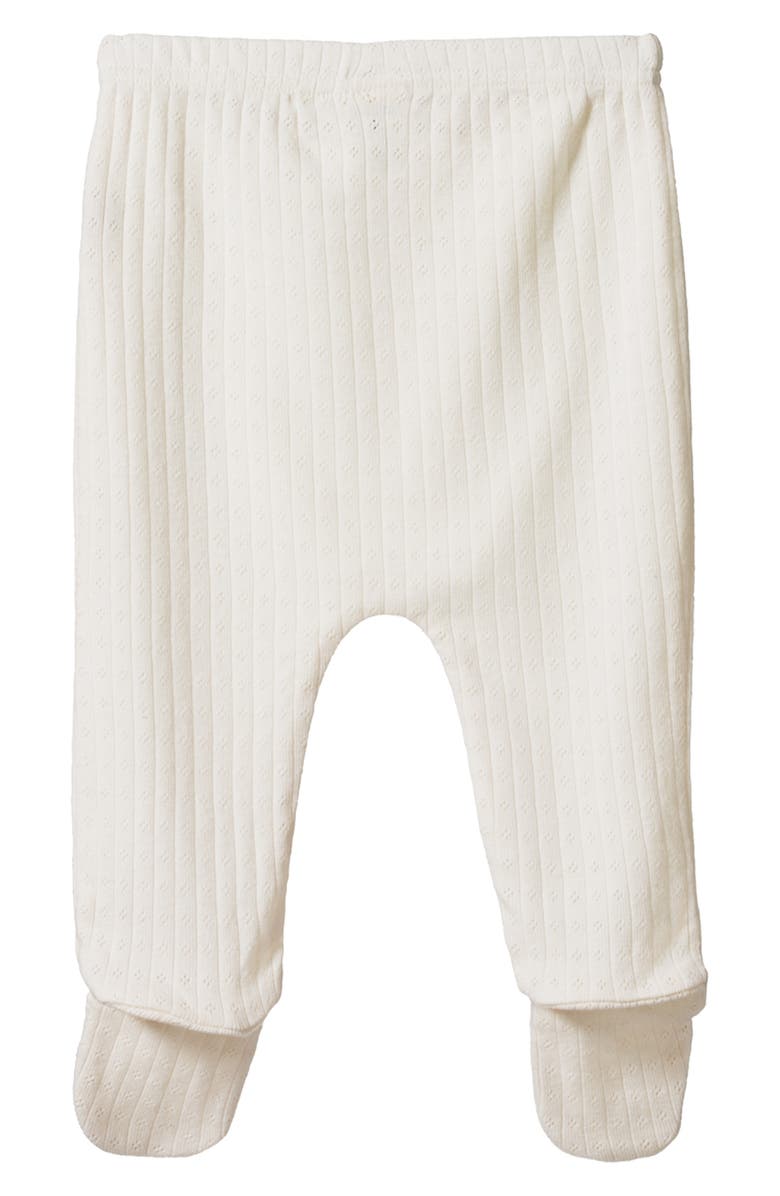 NATURE BABY Pointelle Footed Pants, Alternate, color, Natural