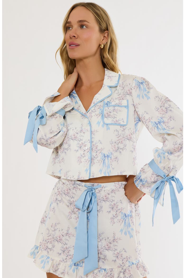 Aurora & Luna Heart Print Short Pajamas, Alternate, color, BLISSFUL BOWS