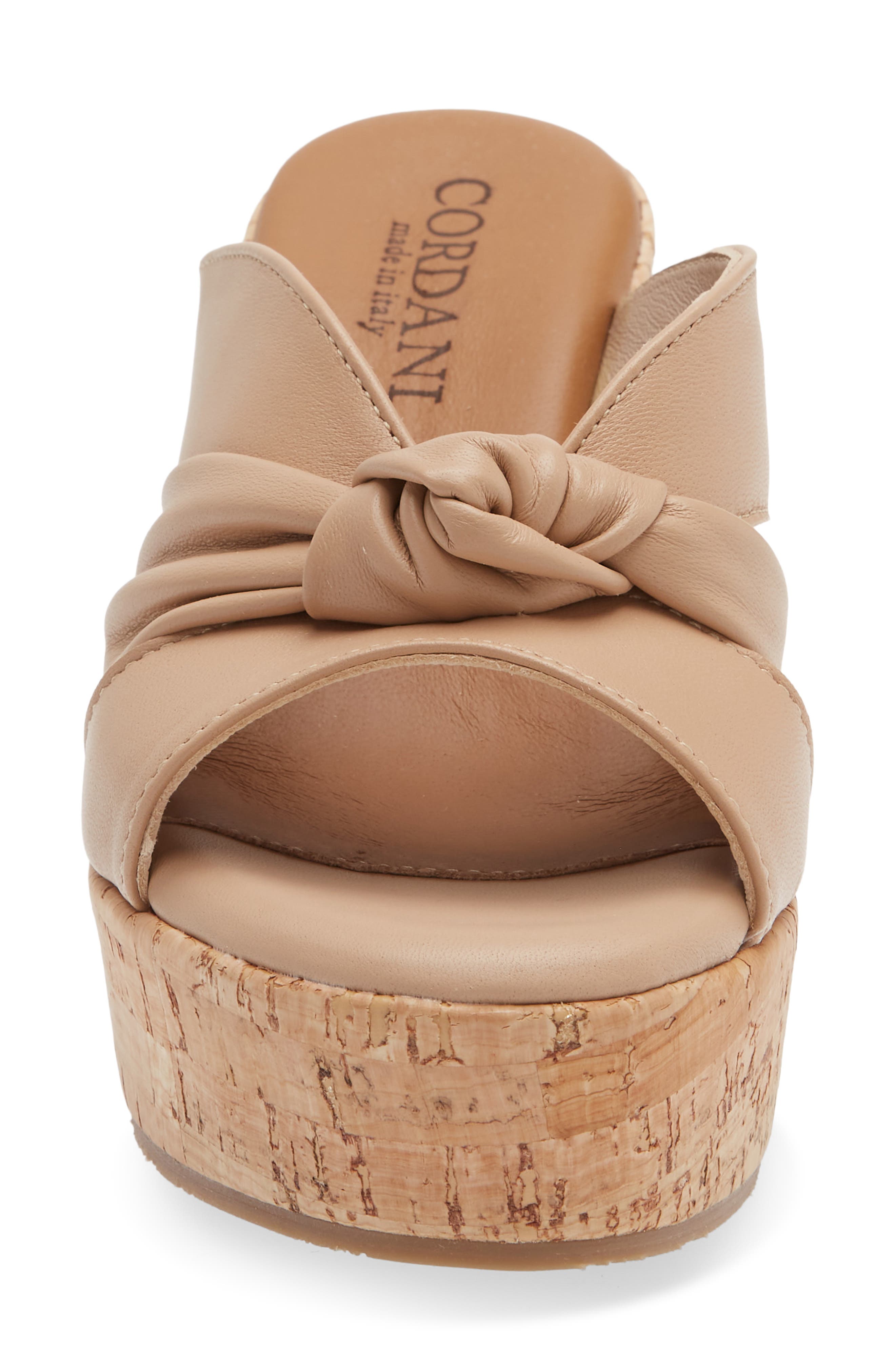 Cordani Dumont Platform Wedge Slide Sandal, Alternate, color, Natural Leather