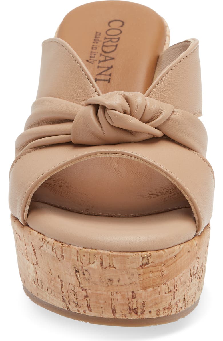 Cordani Dumont Platform Wedge Slide Sandal, Alternate, color, Natural Leather