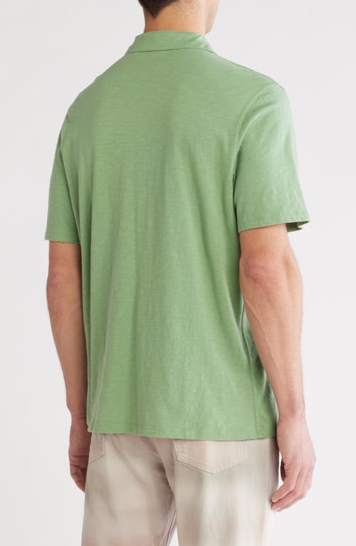 14th & Union Short Sleeve Slub Cotton Button-down Shirt In Green Shale