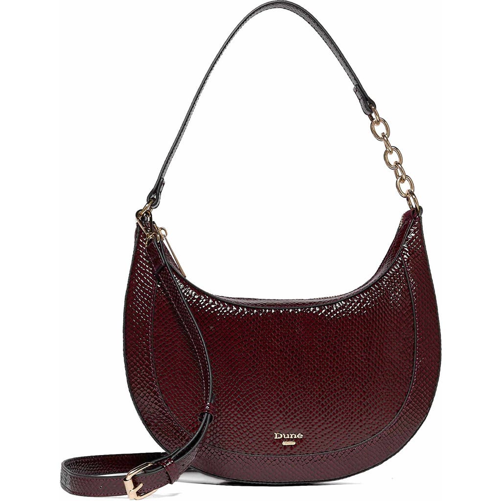 Dune London Diversions Faux Leather Shoulder Bag In Burgundy
