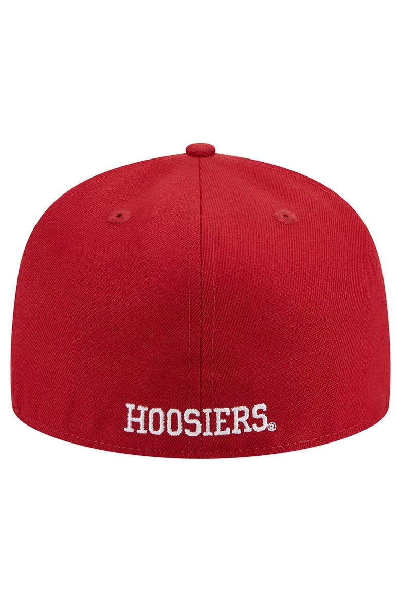 Men's New Era Crimson Indiana Hoosiers 59FIFTY Fitted Hat, Alternate, color, Crimson