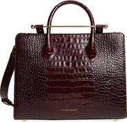 Strathberry Midi Croc Embossed Leather Tote