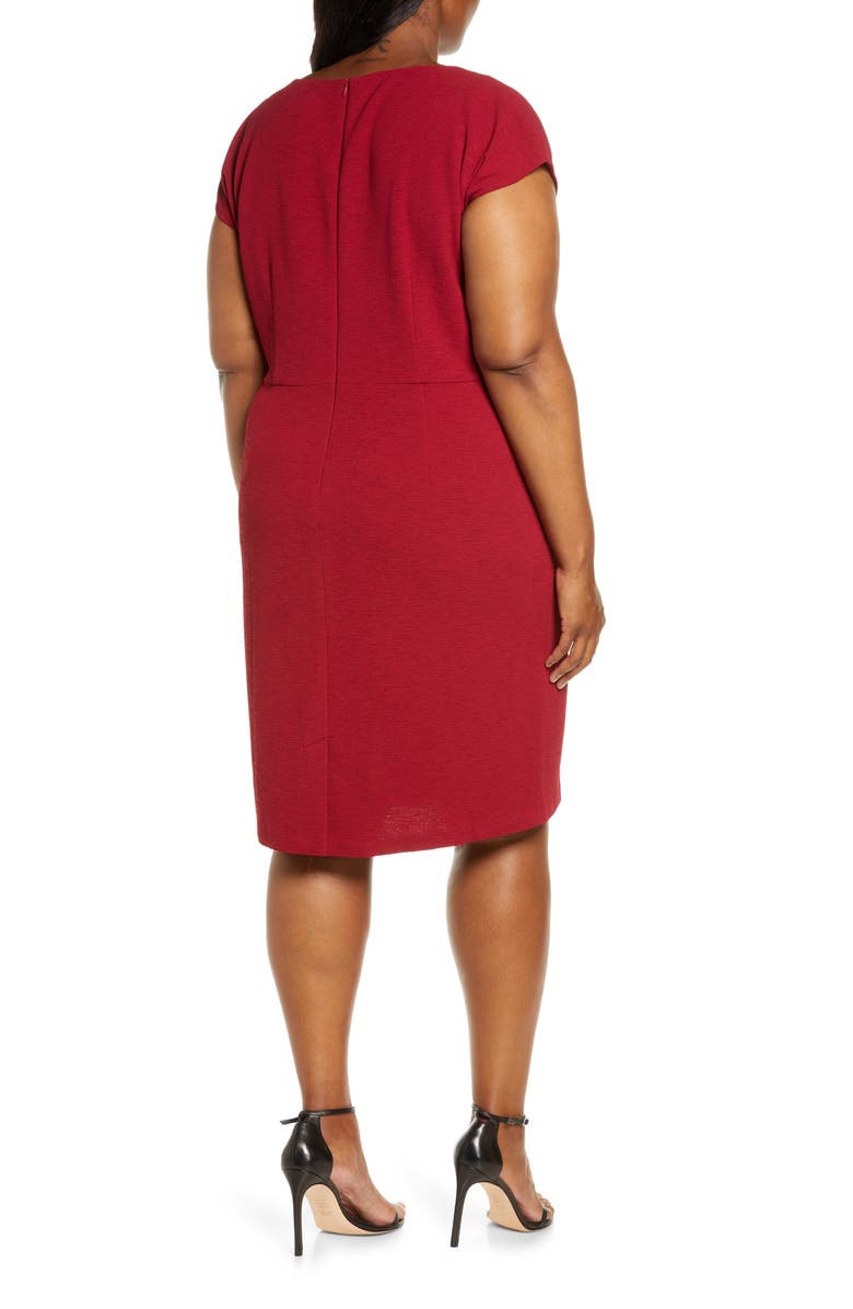 Maggy London Pleated Bateau Neck Cap Sleeve Minidress, Alternate, color, 