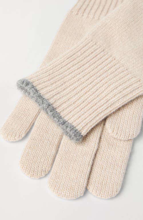 Brunello Cucinelli Cashmere Gloves In White