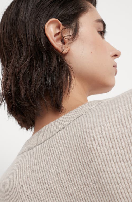 Brunello Cucinelli Sequinned Cable-knit Sweater In Oyster