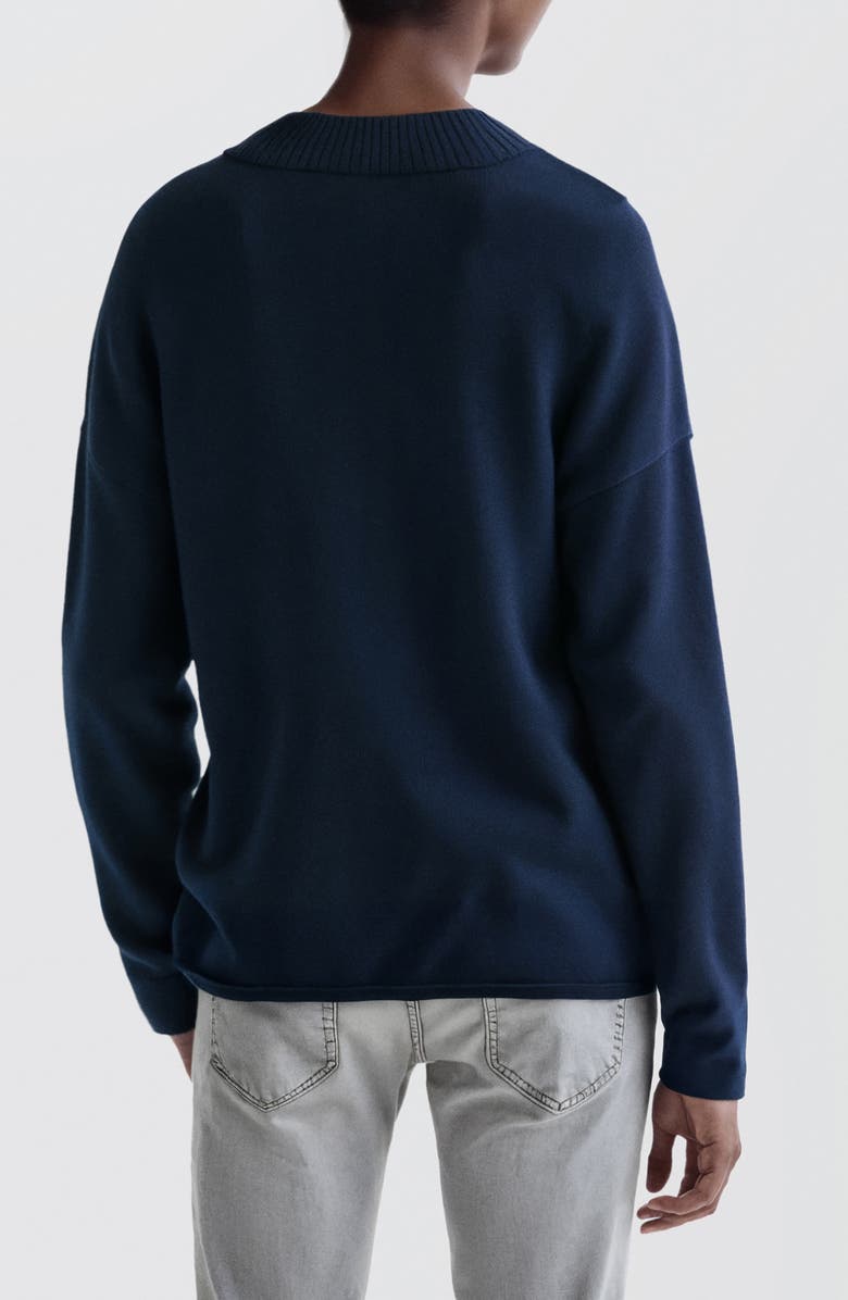 MANGO TEEN Relaxed Fit V-Neck Cotton Sweater, Alternate, color, Navy