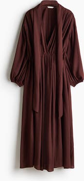 H&M Scarf-detail Balloon-sleeved Dress