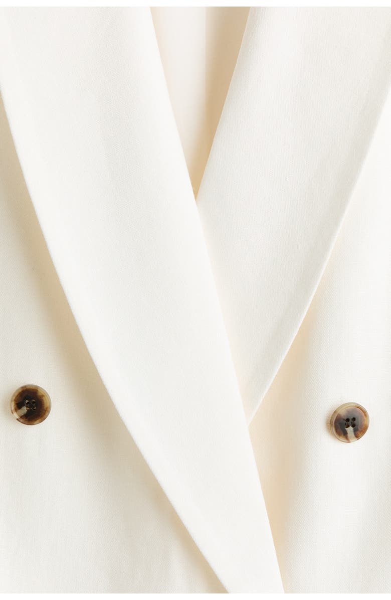 H&M Linen-blend Blazer, Alternate, color, Cream