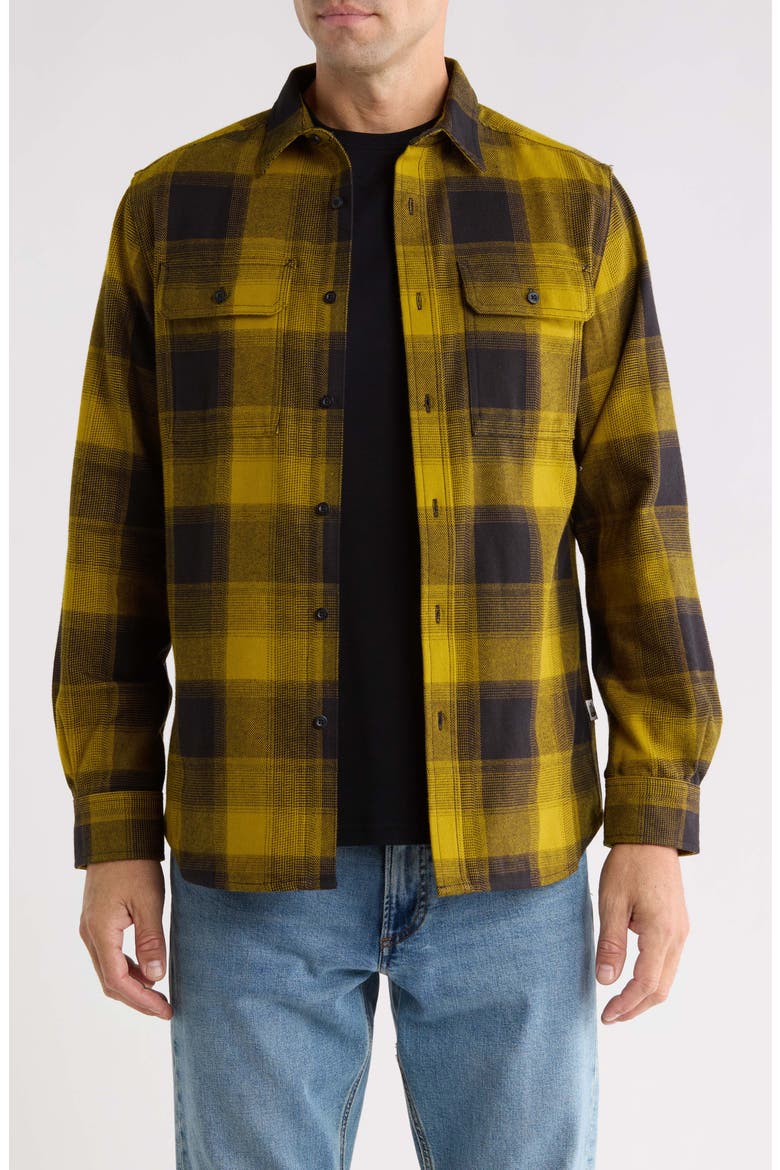 Arroyo Plaid Flannel Shirt, Main, color, DEEP DIJON TNF SHADOW