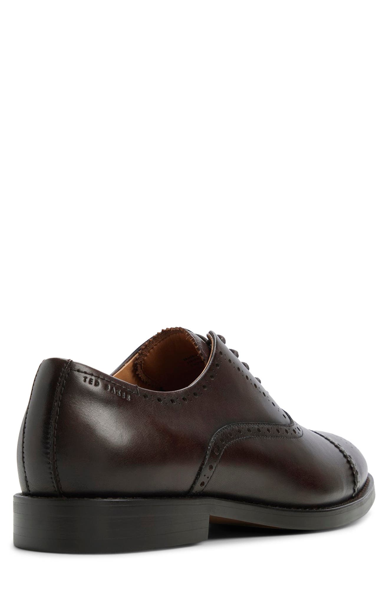 Harlington Cap Toe Oxford, Alternate, color, DARK BROWN