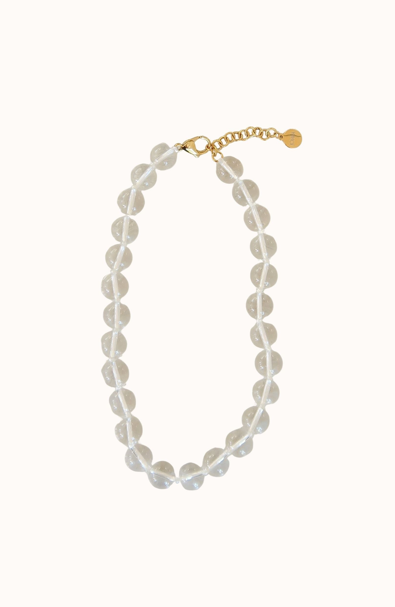 Joiana Jewelry Bean Cord Necklace, Main, color, Crystal