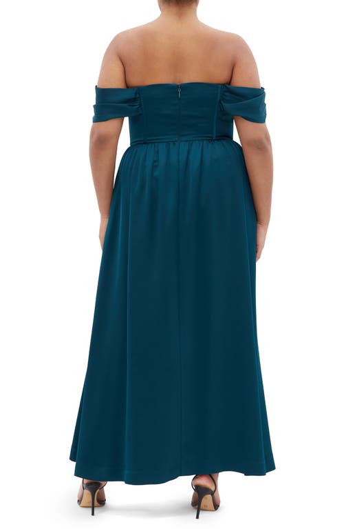 City Chic Angel Love Corset Maxi Dress In Green