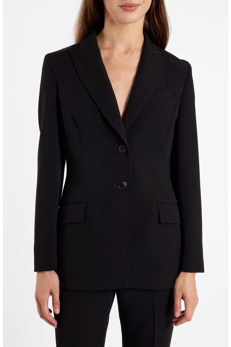 Enrica Two-button Sleek Tailored Jacket, Main, color, Onyx