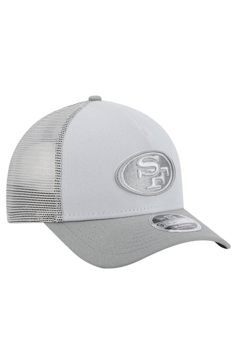 New Era Men's New Era Gray San Francisco 49ers Domain 9FORTY A-Frame Trucker Adjustable Hat, Alternate, color,