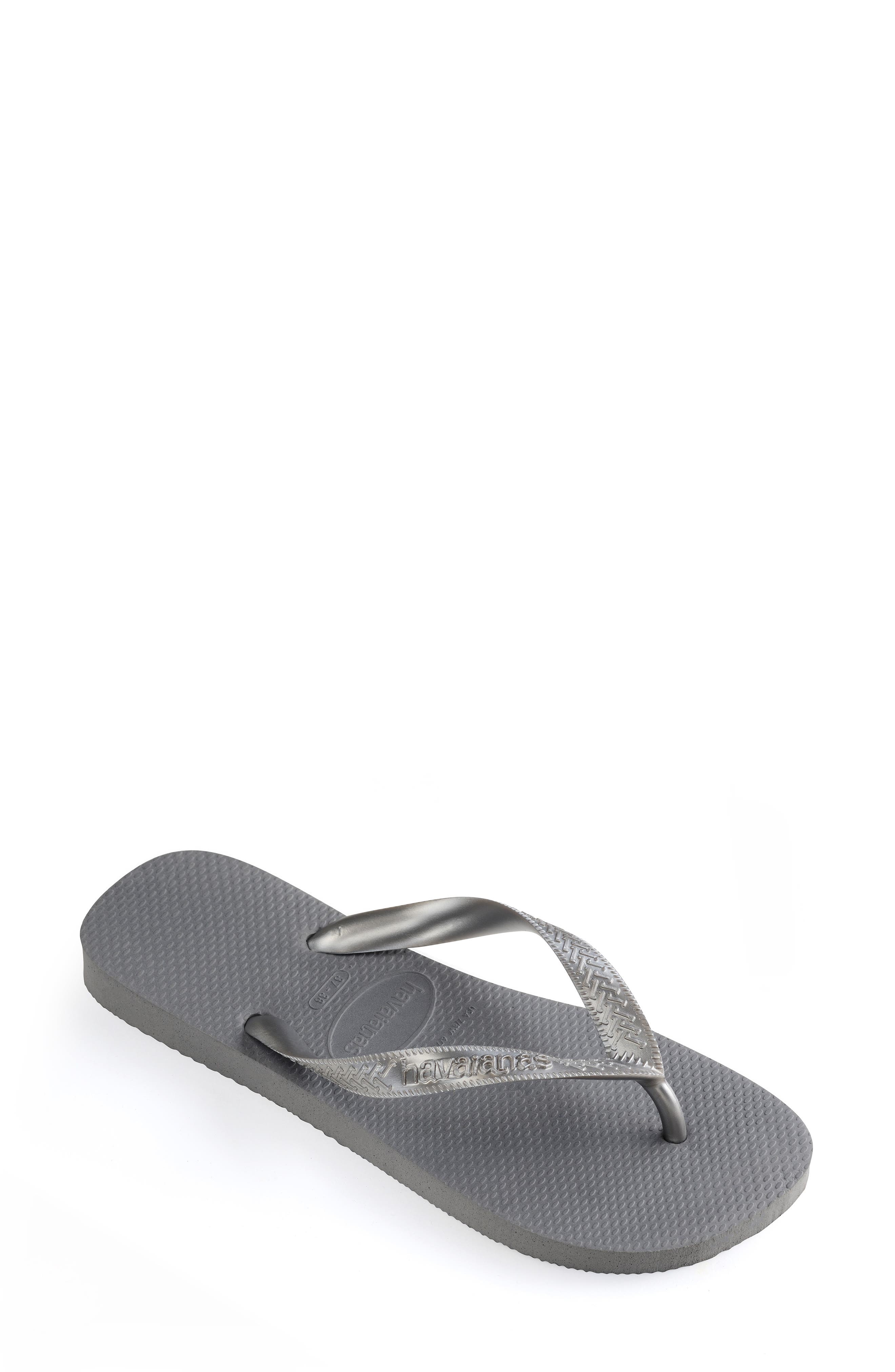 Havaianas Kids' Top Tiras Flip Flop, Alternate, color, Steel Grey