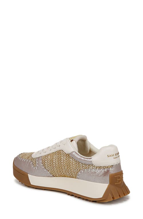Sam Edelman Langley Woven Sneaker In Natural/gold