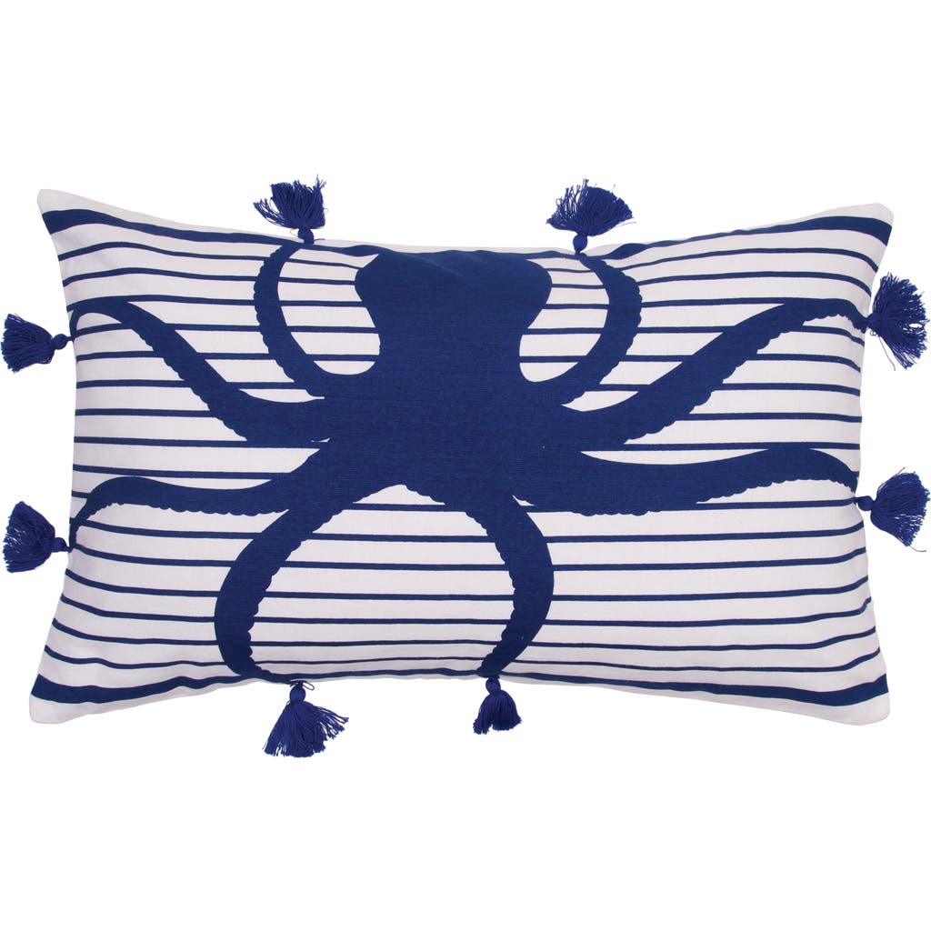 C & F Home C&f Home Indigo Octopus Throw Pillow For Coastal Couch Or Bed Décor Accent In Blue