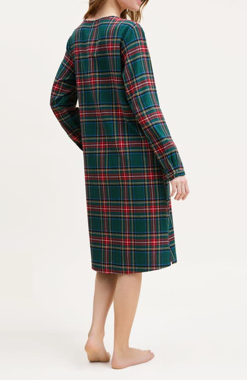 Petite Plume Beatrice Cotton Twill Nightgown In Green