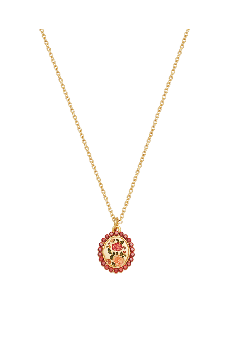 Eve Floral Necklace, Alternate, color, Gold
