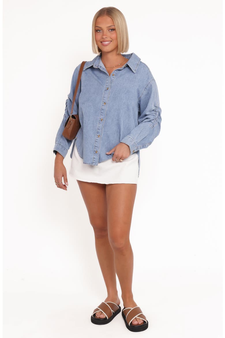 Antonella Denim Button-Up Shirt, Alternate, color, DENIM BLUE