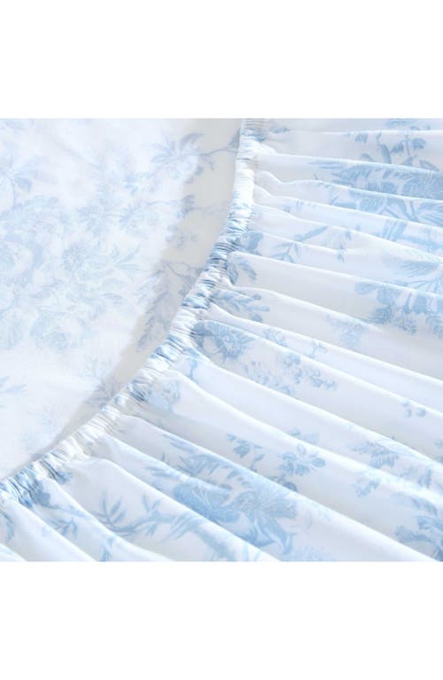 Laura Ashley Walled Garden 200 Thread Count Cotton Percale Sheet Set In Blue