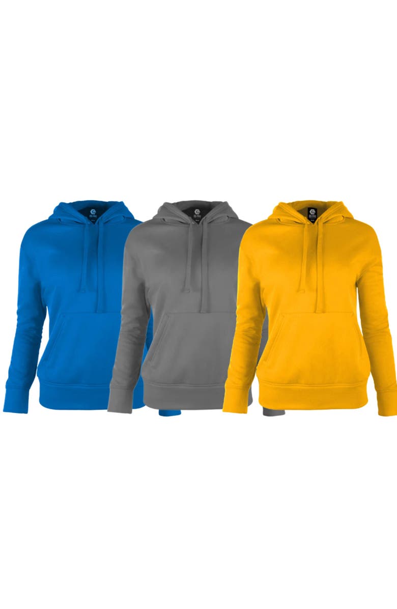 BenBen 5 Pack Women Slim Cut Pullover Hoodie Tech Fleece Figure-Flattering, Main, color, Royal/Graphite/Maize