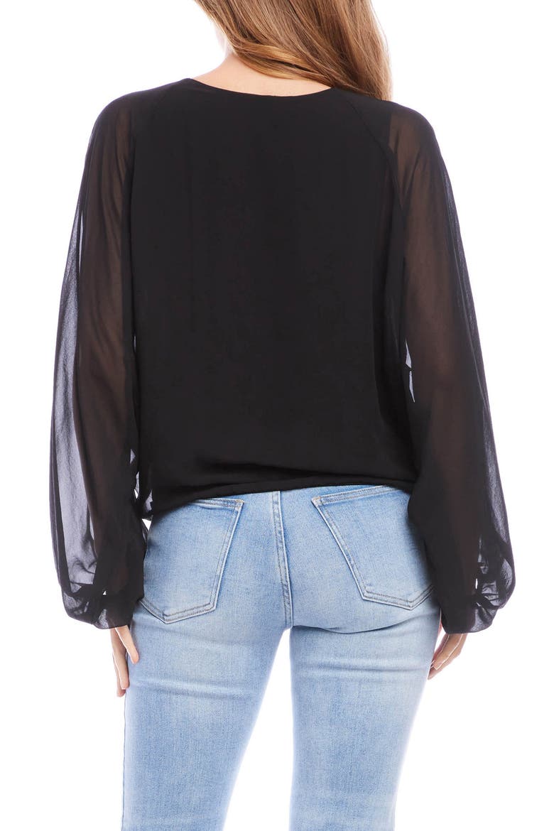 Lantern Sleeve Top, Alternate, color, BLACK