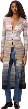 Missoni Long Buttoned Cardigan In Viscose Blend