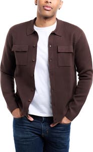 Spring + Mercer Patch Pocket Button-Up Polo Sweater