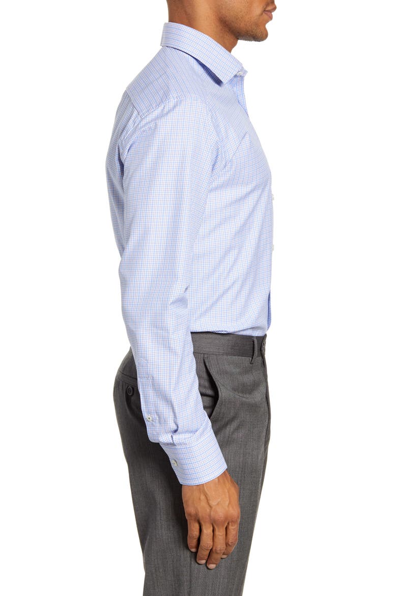 Slim Fit Plaid Dress Shirt, Alternate, color, BLUE