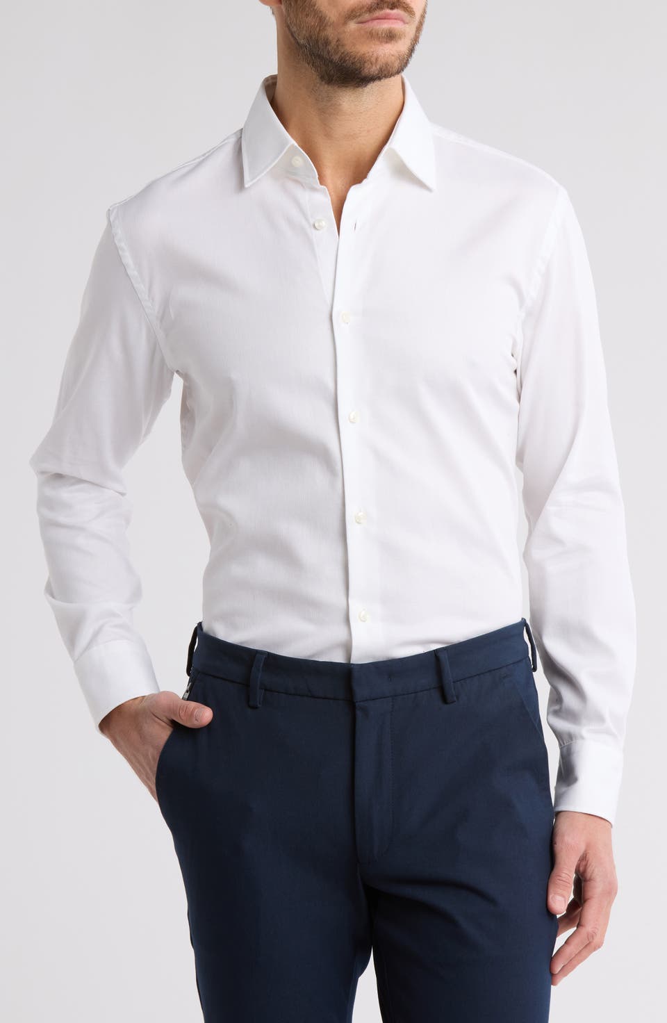 Hugo Boss Max Kent Sharp Fit Cotton Dress Shirt