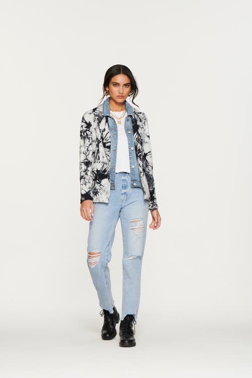 Blue Revival Helen Tie Dye Blazer With Removable Denim Insert In Blue