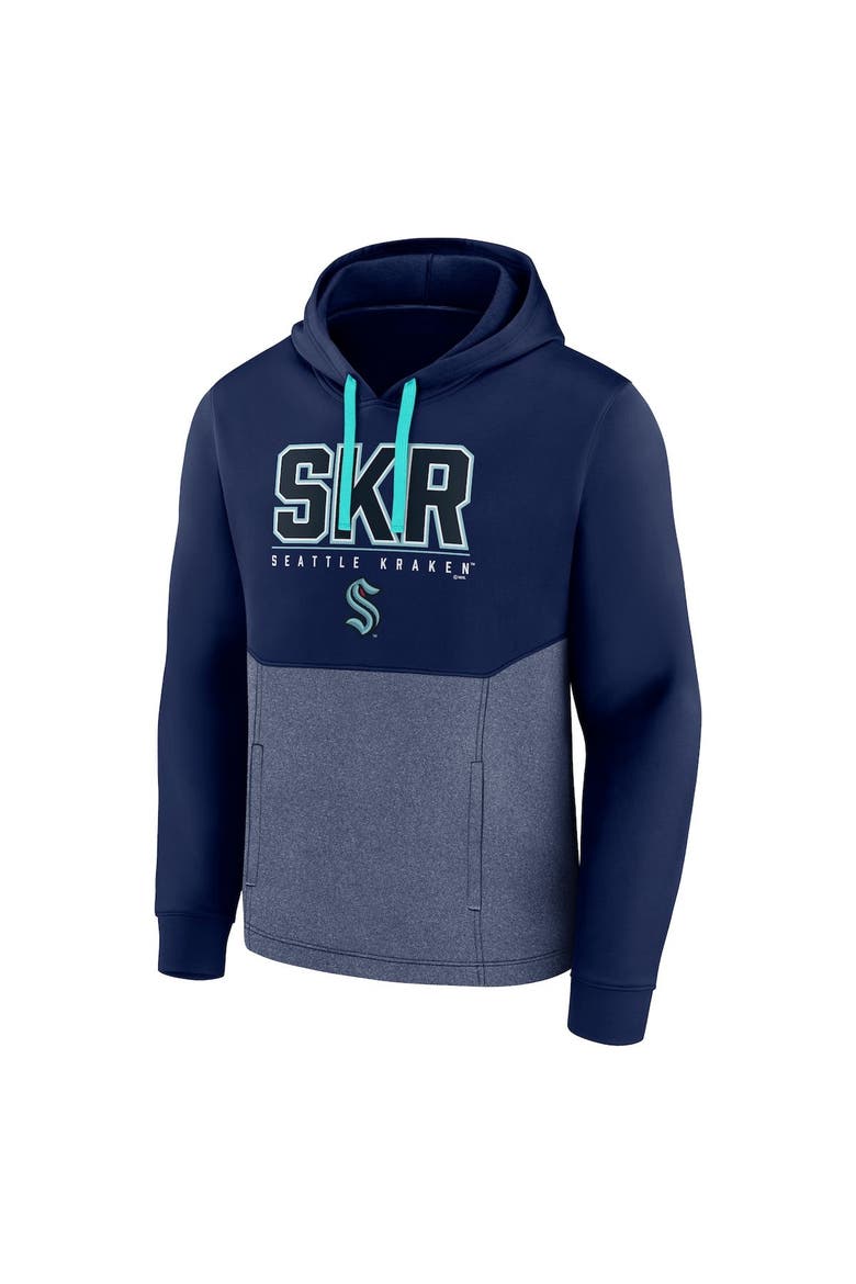 Men's Fanatics Branded Deep Sea Blue Seattle Kraken Successful Tri-Blend Pullover Hoodie, Alternate, color, Navy