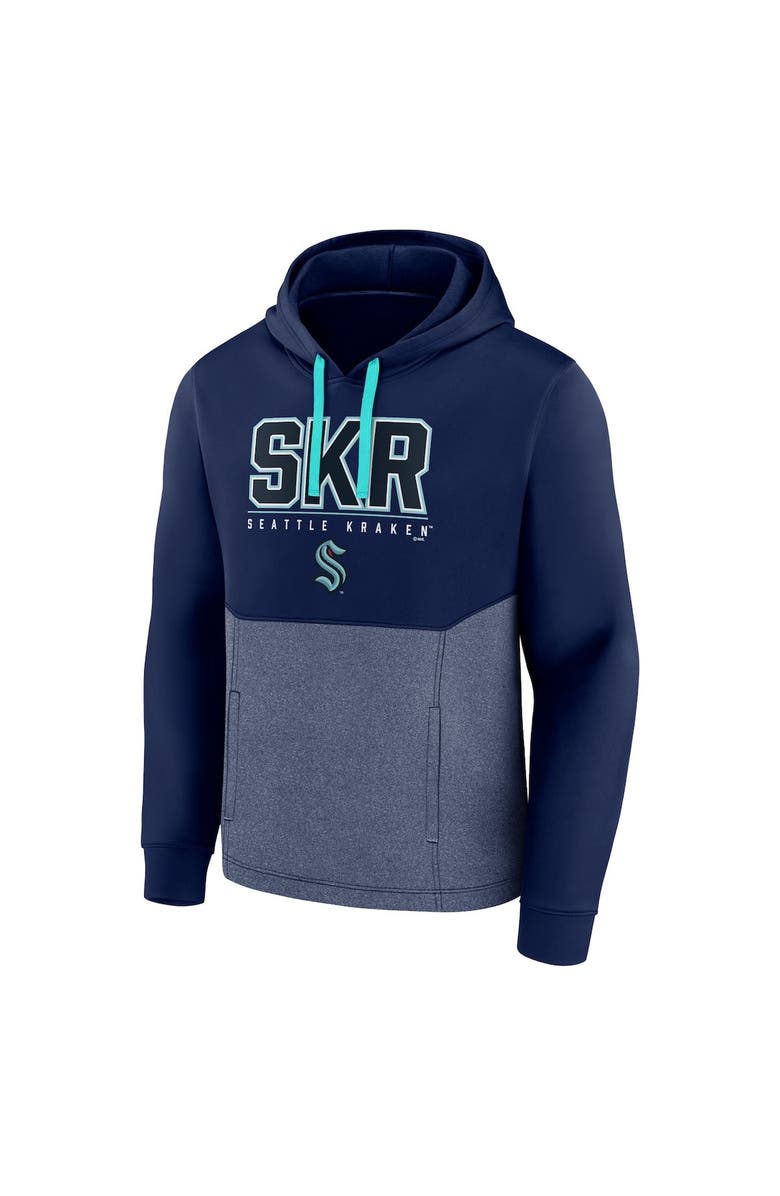 FANATICS Men's Fanatics Branded Deep Sea Blue Seattle Kraken Successful Tri-Blend Pullover Hoodie, Alternate, color, Navy