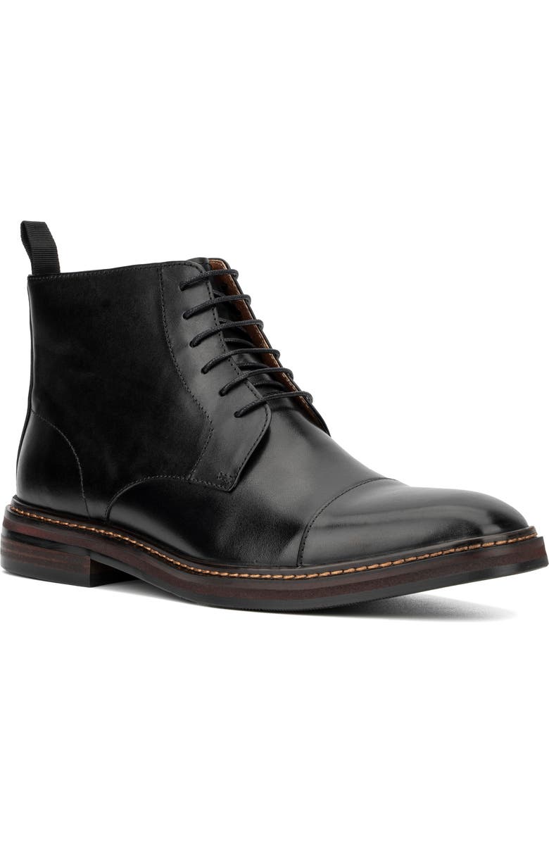 VINTAGE FOUNDRY Barnaby Cap Toe Boot, Main, color, Black