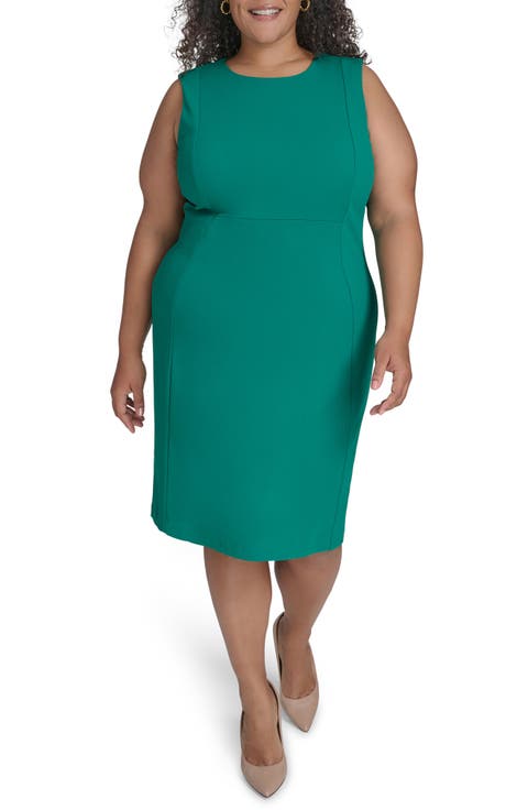Basic Sleeveless Sheath Dress (Plus)