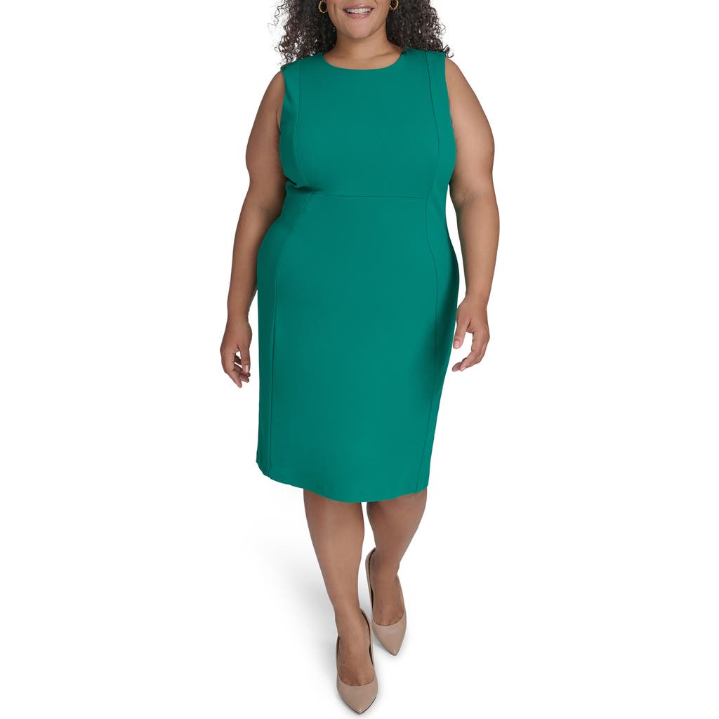 Calvin Klein Basic Sleeveless Sheath Dress In Meadow
