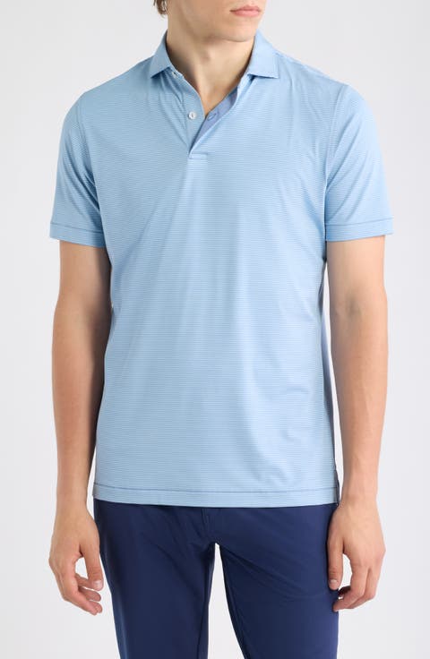 Cadenza Pinstripe Crown Crafted Performance Jersey Golf Polo