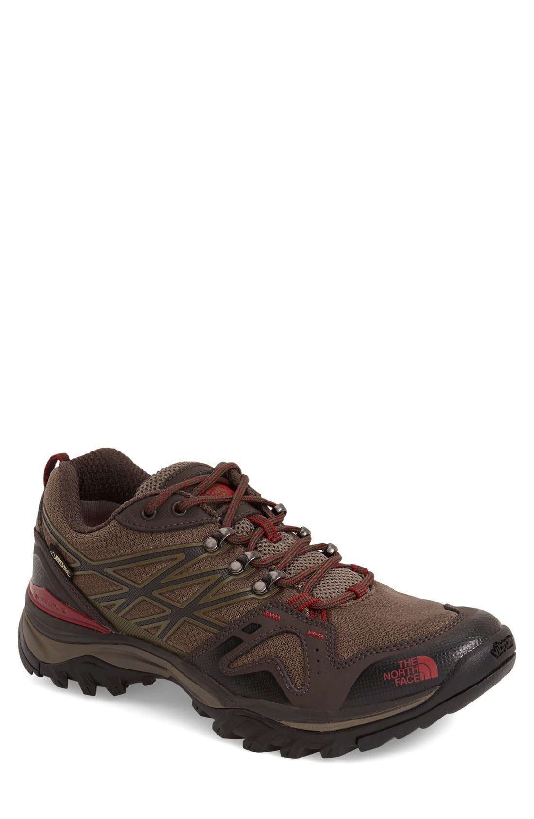 'Hedgehog Fastpack' Gore-Tex® Waterproof Hiking Shoe, Main, color, COFFEE BROWN/ ROSEWOOD RED