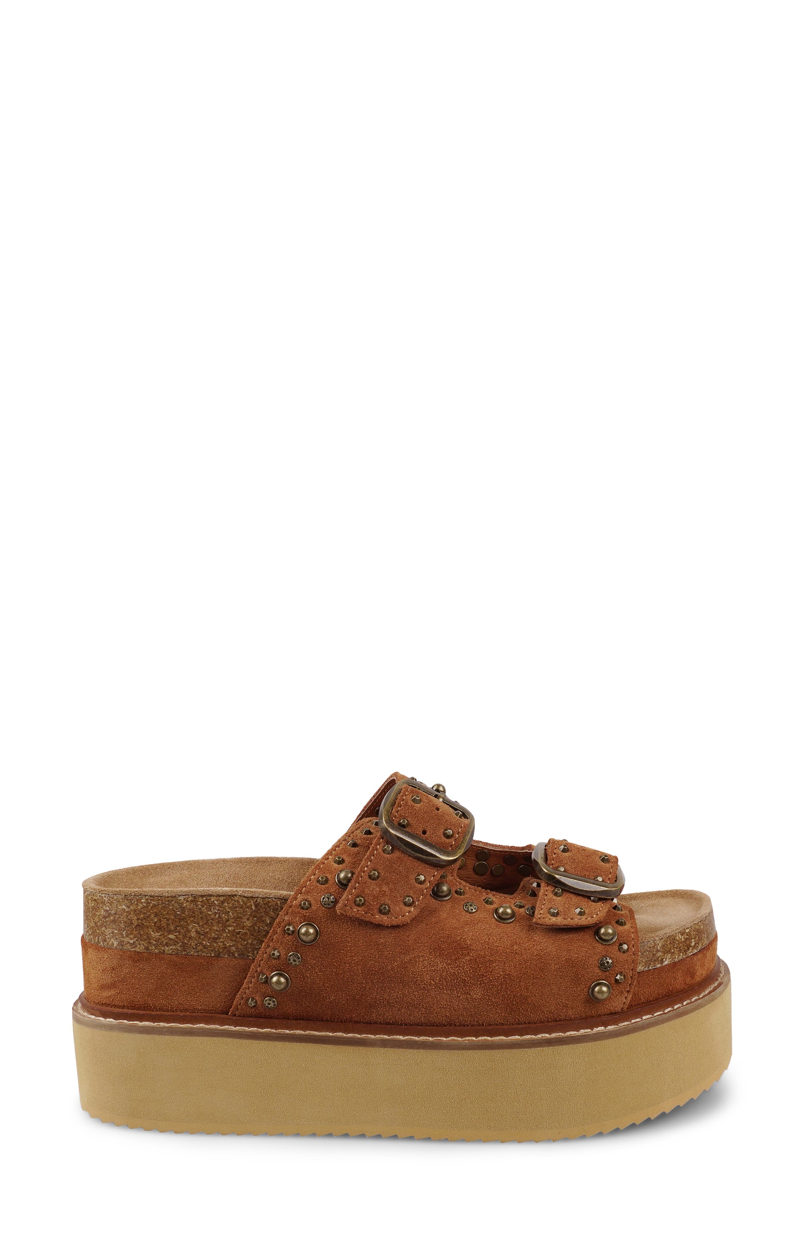 Studded Platform Sandal, Alternate, color, TAN SUEDE