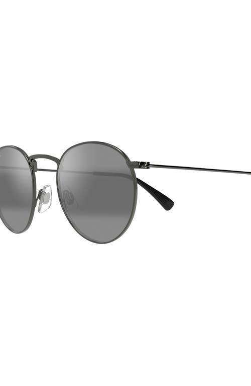 Maui Jim Pukaua Round Frame Sunglasses In Silver/neutral Grey