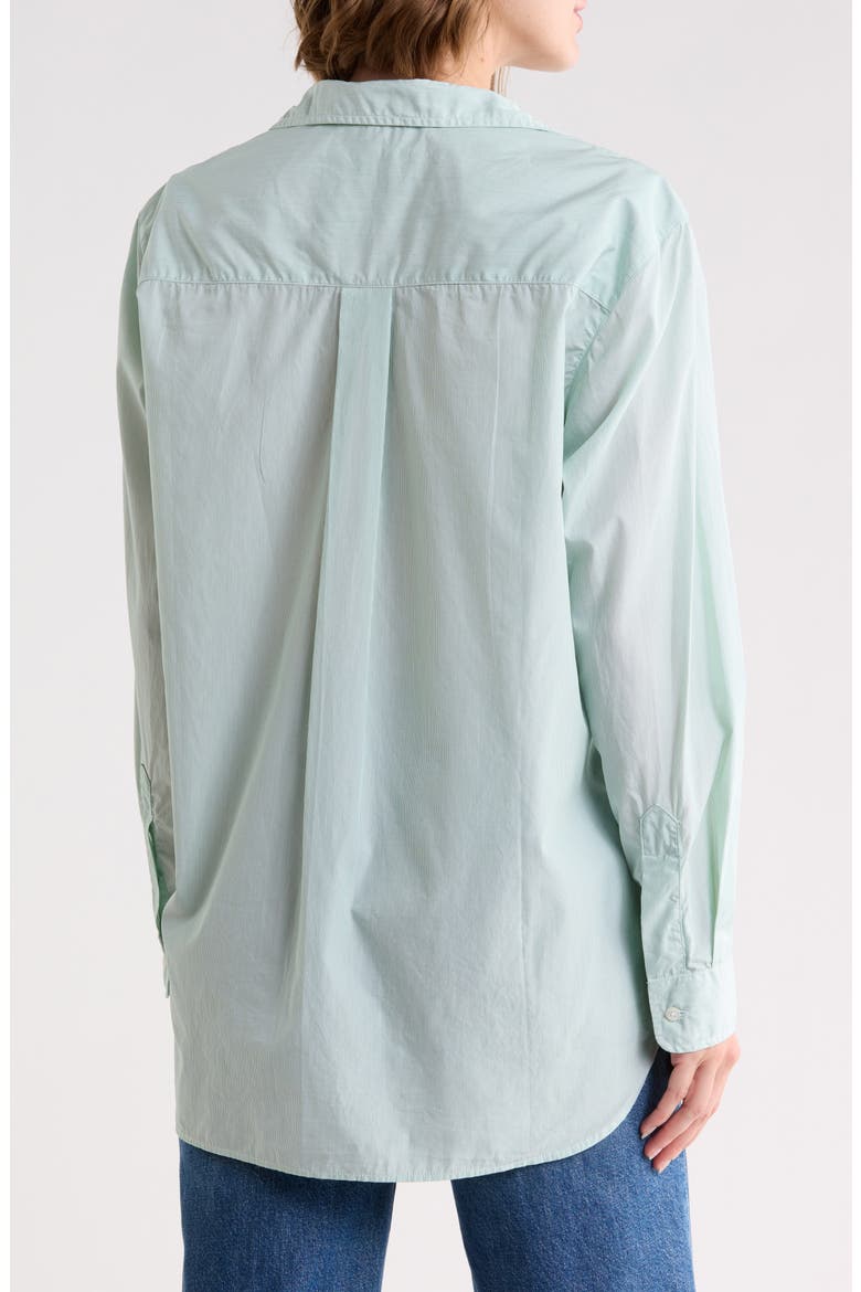Joedy Boyfriend Button-Up Shirt, Alternate, color, MICRO GREEN STRIPE