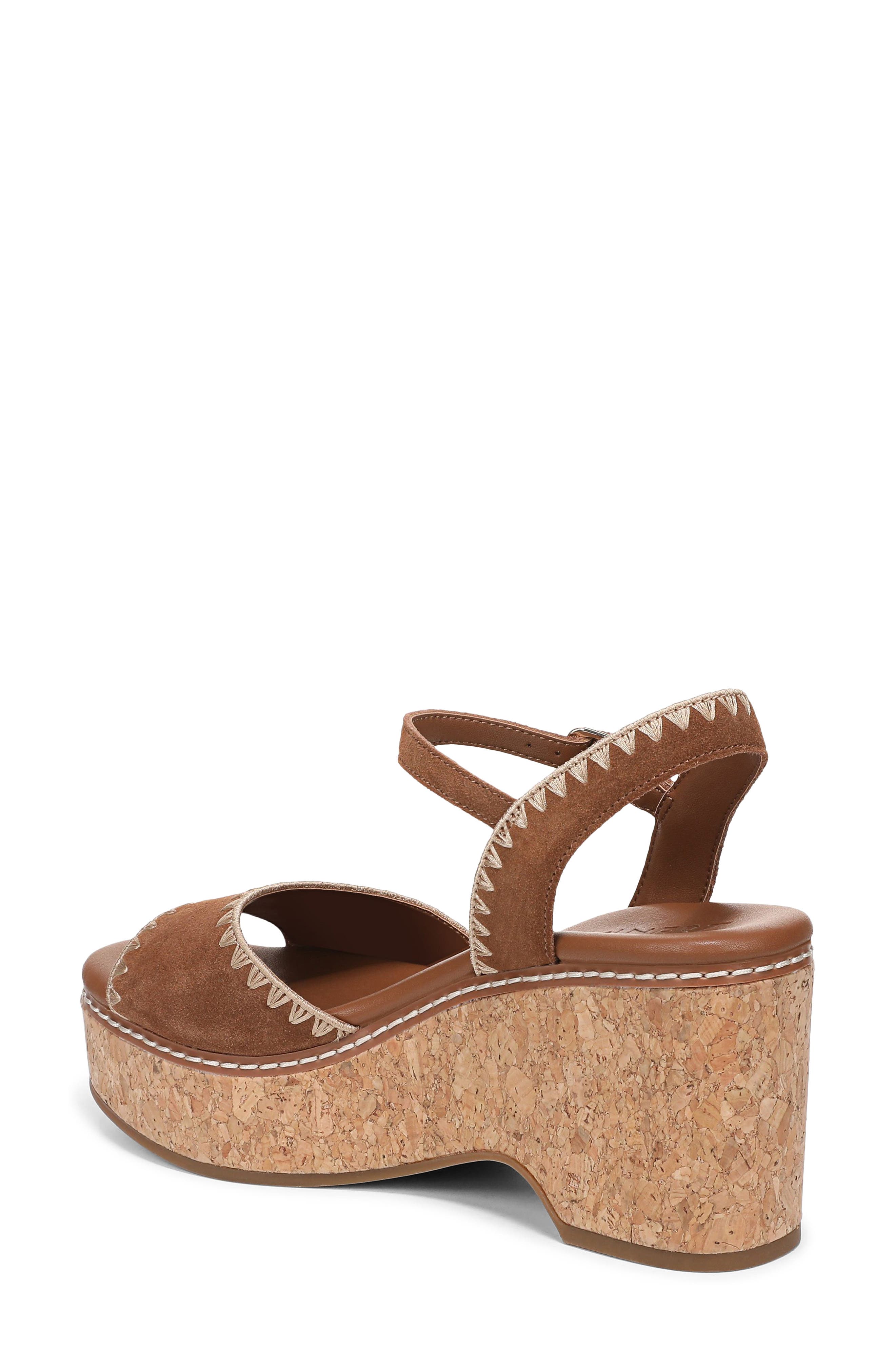 Della Platform Ankle Strap Sandal, Alternate, color, WALNUT WAKE