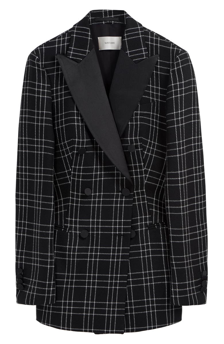 SUISTUDIO Cameron Double Breasted Check Wool Suit Jacket, Alternate, color,