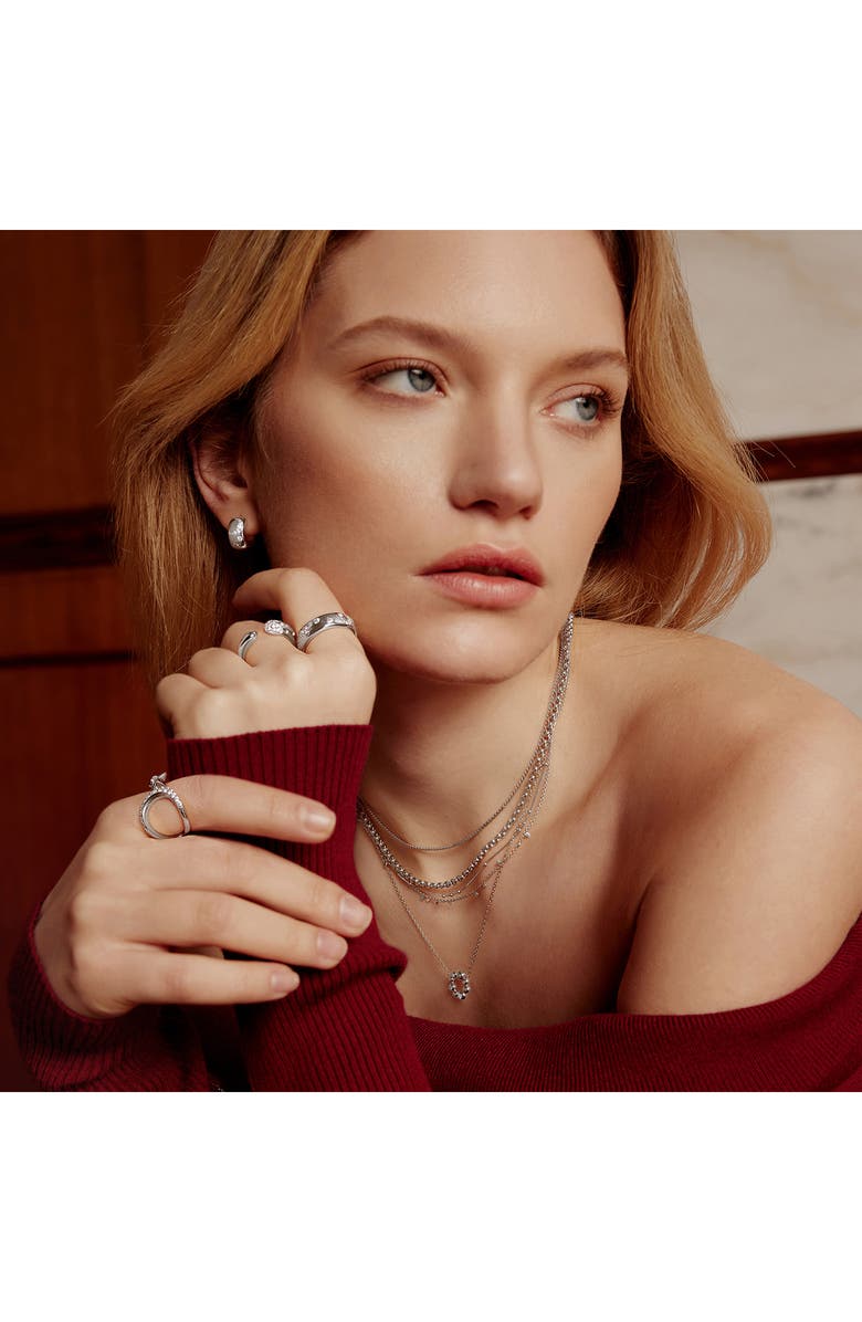 ANIA HAIE Cubic Zirconia Beaded Circle Pendant Necklace, Alternate, color, Silver