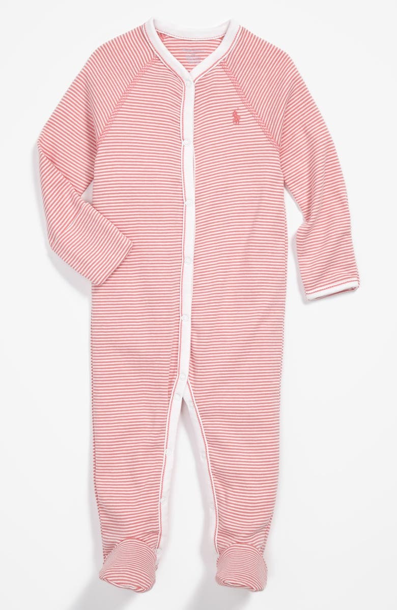 Ralph Lauren Stripe Footie, Main, color, Paisley Pink Stripe